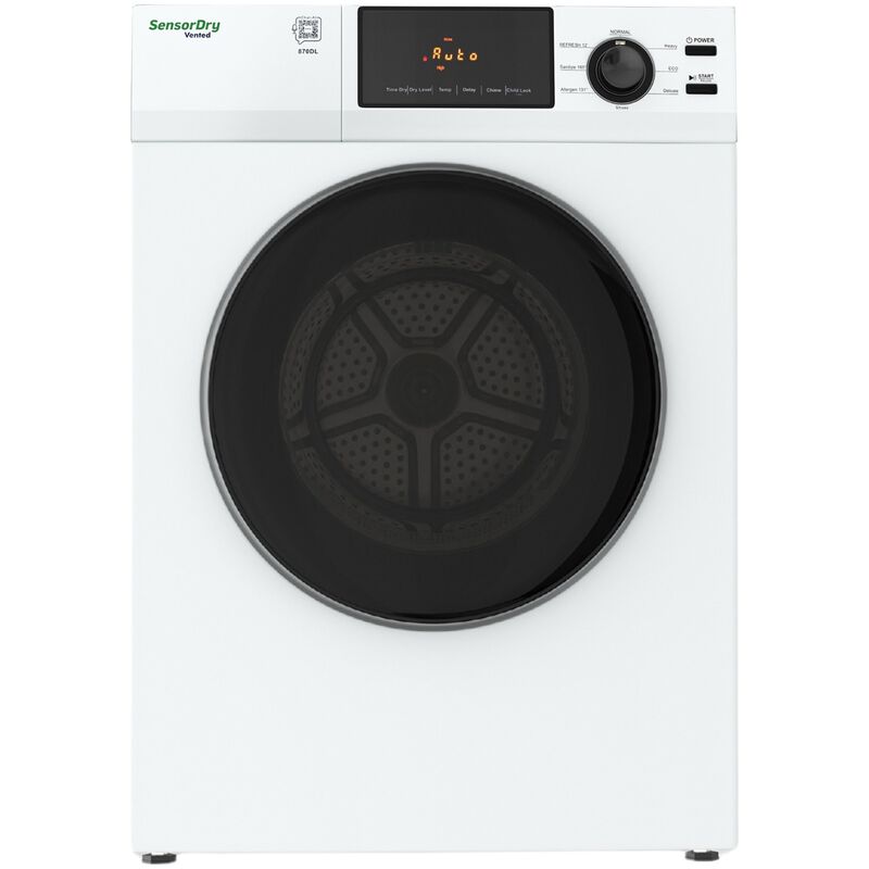Equator Deluxe 24 in. 4.0 cu. ft. Stackable Electric Dryer with Sensor Dry, Sanitize & Steam Cycle - White, , hires