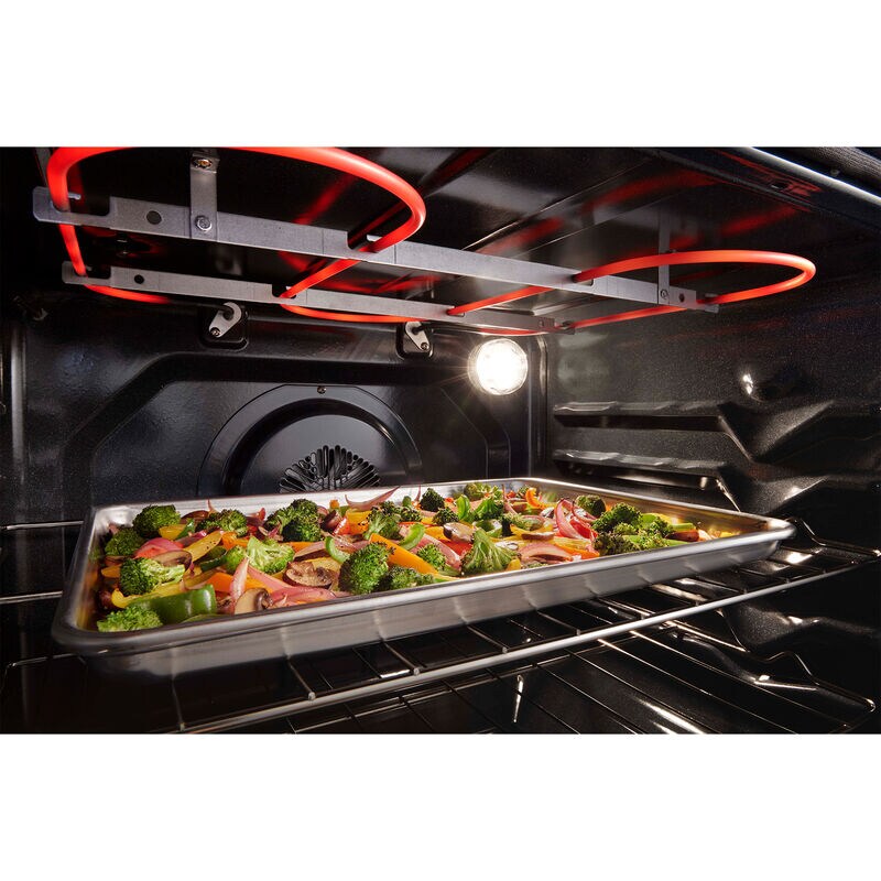 Whirlpool 30 in. 5.3 cu. ft. Air Fry Standard Convection Electric Range with Radiant Burners - White, , hires