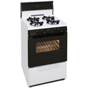 Premier 24 in. 3 cu. ft. Gas Range with 4 Sealed Burners - White, , hires