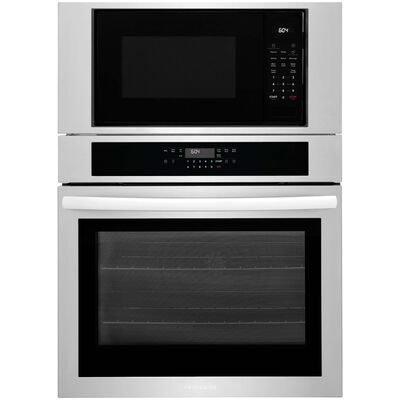 Frigidaire 30 in. 6.9 cu. ft. Electric Microwave/Wall Oven Combo with Standard Convection & Sensor Cooking - Stainless Steel | FCWM3030AS
