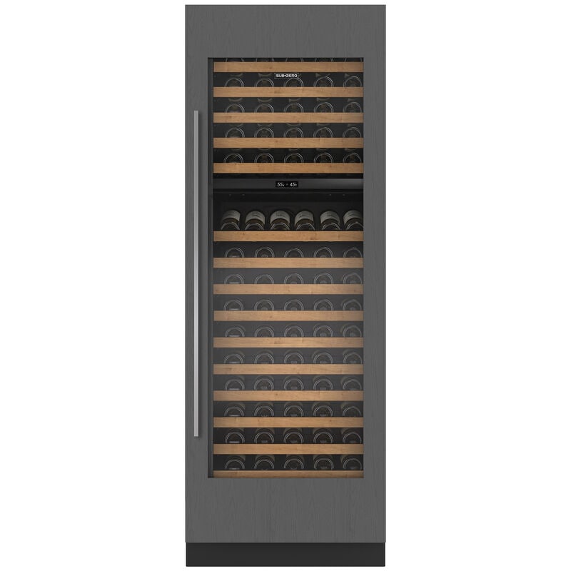 Sub-Zero Designer Series 30 in. Built-in Smart Wine Column Storage with Wood Racks, Dual Temperature Zones & 146 Bottle Capacity - Custom Panel Ready, , hires