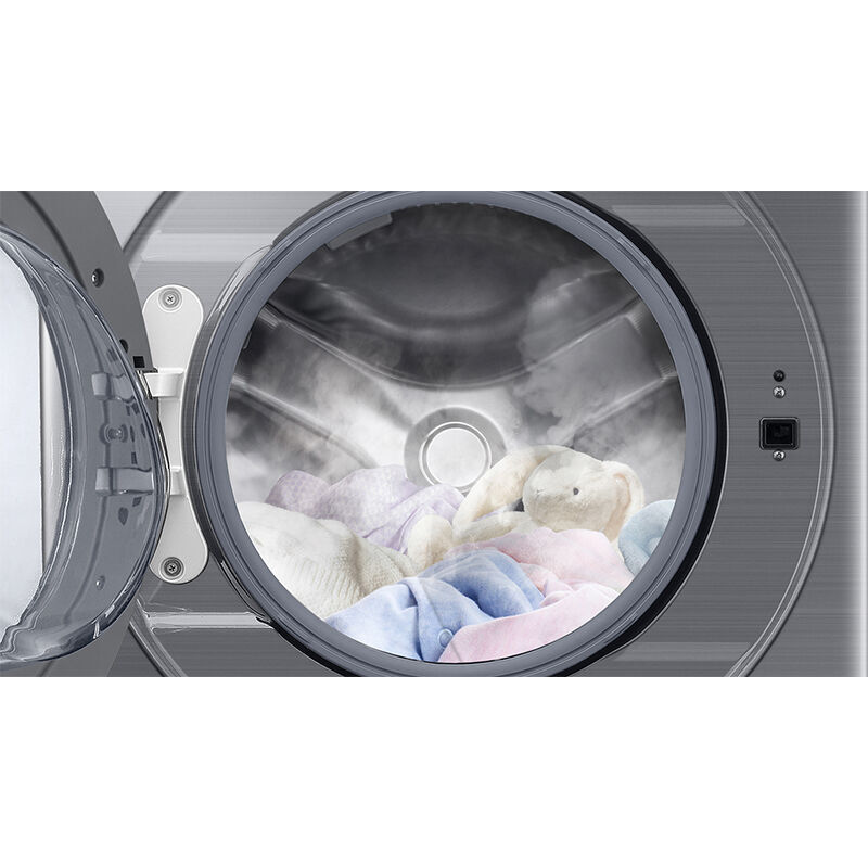 Samsung 27 in. 4.5 cu. ft. Smart Stackable Front Load Washer with Super Speed Wash, Sanitize & Steam Wash Cycle - Platinum, Platinum, hires
