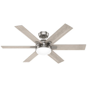 Hunter 52 in. Georgetown Energy Star HunterExpress Ceiling Fan with LED Light Kit & Handheld Remote - Brushed Nickel, , hires