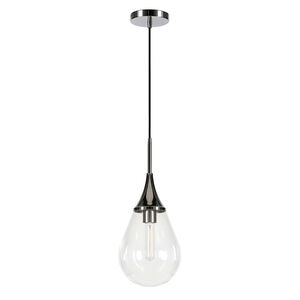 Hudson & Canal Ambrose 7.6 in. Pendant with Clear Glass - Polished Nickel, , hires