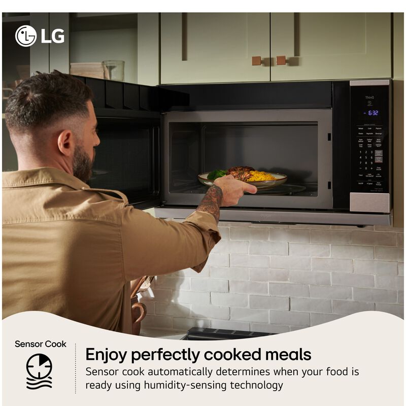 LG 30 in. 1.8 cu. ft. 1000W Smart Over-the-Range Microwave with 300 CFM & Sensor Cooking - PrintProof Stainless Steel, , hires