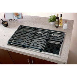 Wolf Transitional 36 in. 5-Burner Natural Gas Cooktop with Simmer Burner & Power Burner - Stainless Steel, , hires