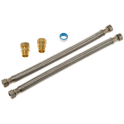 GE Electric 18 in. Braided Connect Water Heater Kit | PM77X101