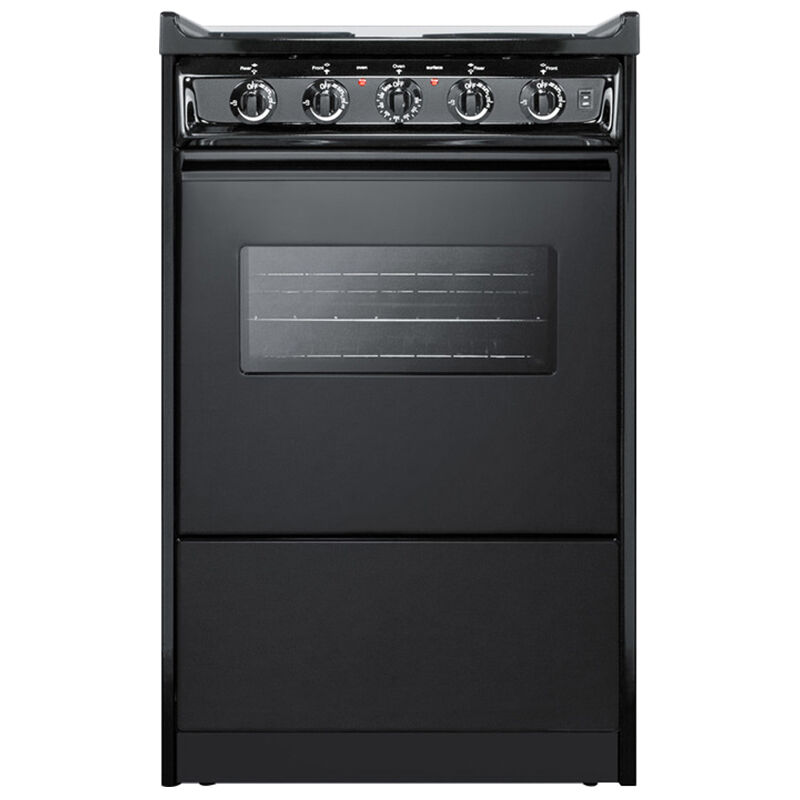 Summit 20 in. 2.4 cu. ft. Slide-In Electric Range with Coil Burners - Black, , hires