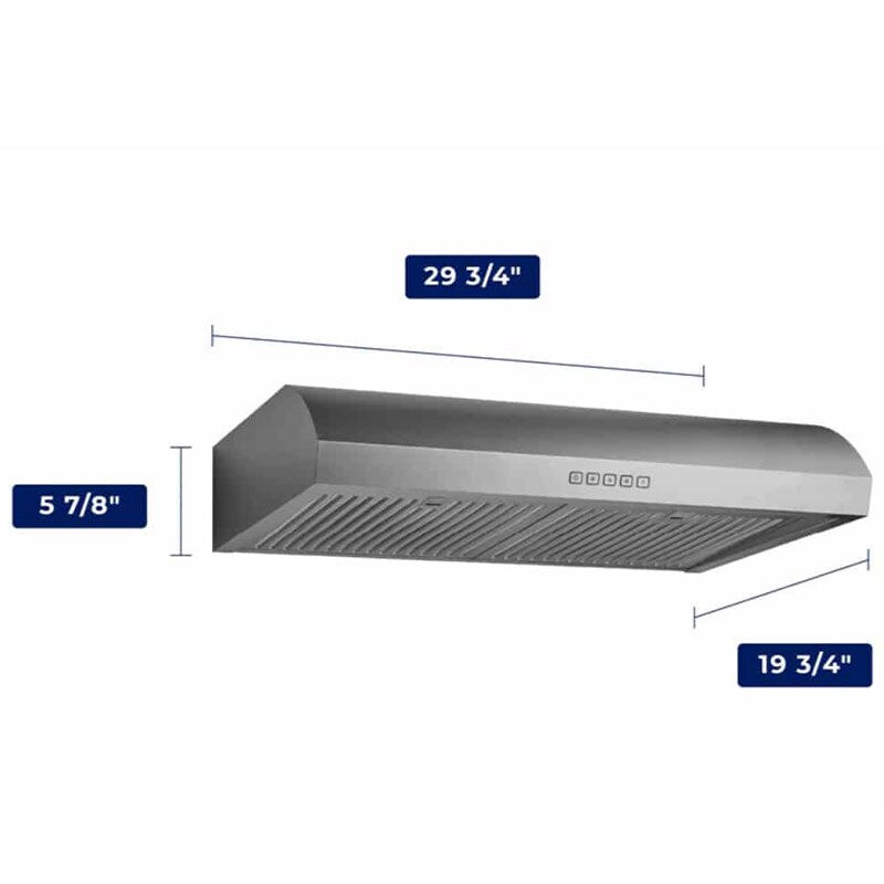 XO 30 in. Convertible Standard Style Range Hood with 400 CFM, 3 Fan Speeds & 1 LED Light - Stainless Steel, , hires