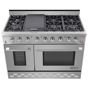 NXR 48 in. 7.2 cu. ft. Standard Convection Double Oven Gas Range with 6 Sealed Burners - Stainless Steel, , hires
