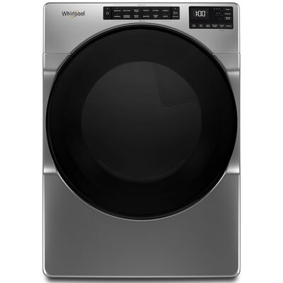 Whirlpool 27 in. 7.4 cu. ft. Front Loading Gas Dryer with 36 Dryer Programs, 5 Dry Options, Sanitize Cycle, Wrinkle Care & Sensor Dry - Chrome Shadow | WGD5605MC