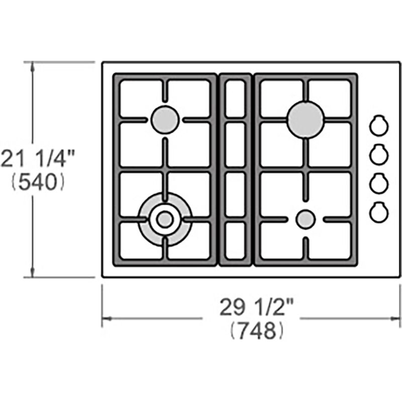 Bertazzoni Master Series 30 in. 4-Burner LP Gas Cooktop with Simmer Burner & Power Burner - Stainless Steel, , hires