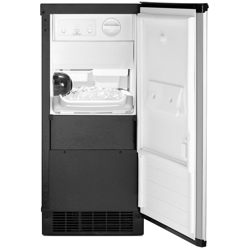 Whirlpool 15 in. Built-In Undercounter Ice Maker with 25 lb. Ice Storage, Auto-Defrost & Digital Control - Stainless Steel, , hires