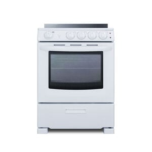 Summit White Pearl Series 24 in. 2.9 cu. ft. Slide-In Electric Range with Smoothtop Burners - White, , hires