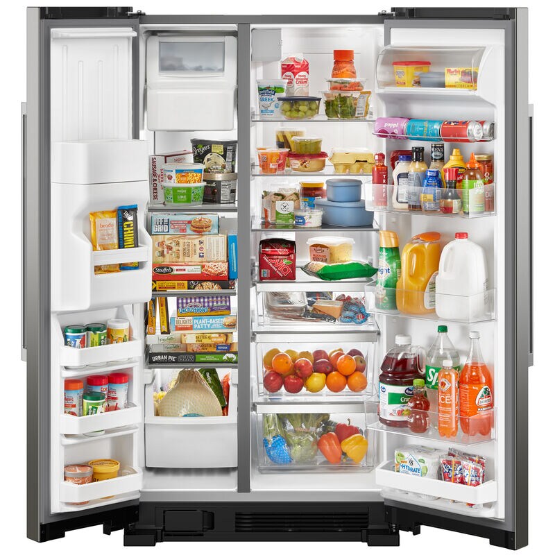 Maytag 36 in. 24.5 cu. ft. Side by Side Refrigerator with Ice & Water Dispenser - Fingerprint Resistant Stainless Steel, Fingerprint Resistant Stainless, hires