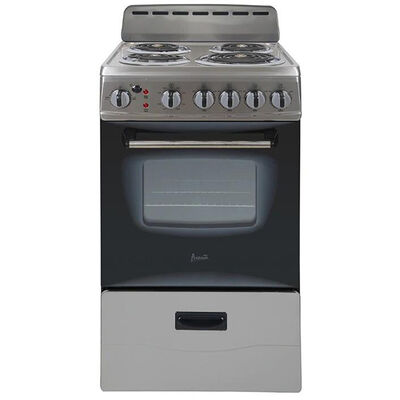 Avanti 20 in. 2.1 cu. ft. Oven Freestanding Electric Range with 4 Coil Burners - Stainless Steel | ERU200P3S