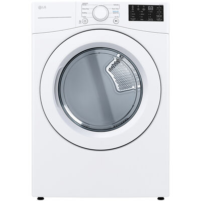 LG 27 in. 7.4 cu. ft. Stackable Electric Dryer with FlowSense Duct Clogging Indicator & Sensor Dry - White | DLE3470W