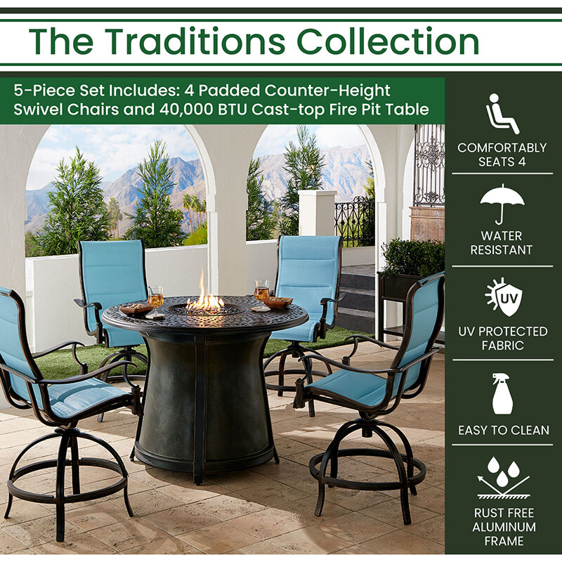 High top best sale fire table set