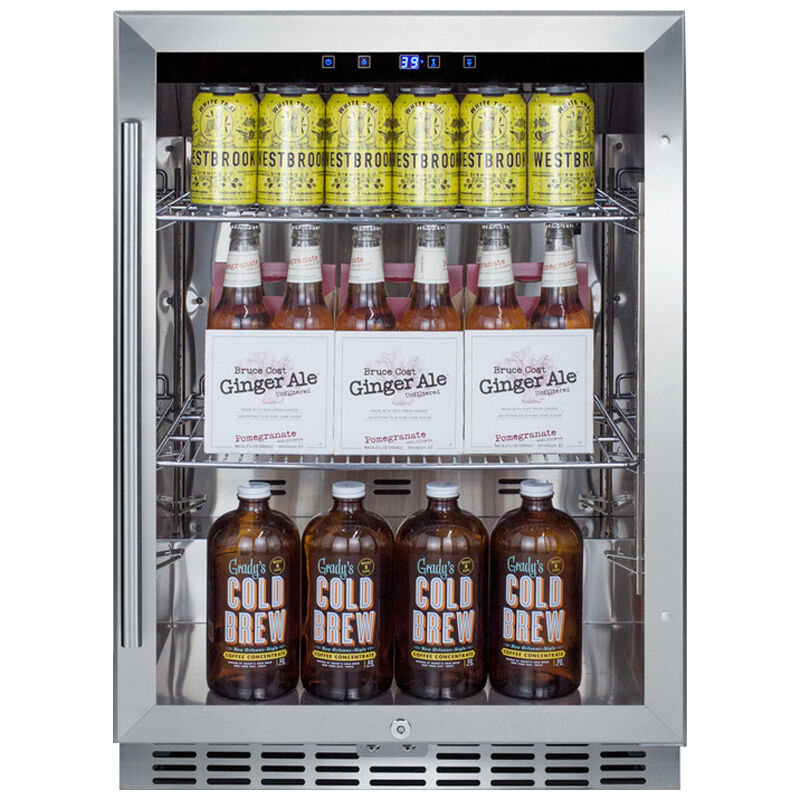 Summit Commercial 24 in. 5.0 cu. ft. Built-In Beverage Center with Adjustable Shelves & Digital Control - Stainless Steel, , hires