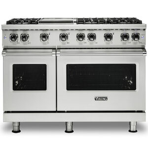 Viking 5 Series 48 in. 6.0 cu. ft. Convection Double Oven Freestanding Gas Range with 8 Sealed Burners - Stainless Steel, , hires