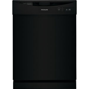 Frigidaire 24 in. Built-In Dishwasher with Front Control, 62 dBA Sound Level, 14 Place Settings & 2 Wash Cycles - Black, Black, hires