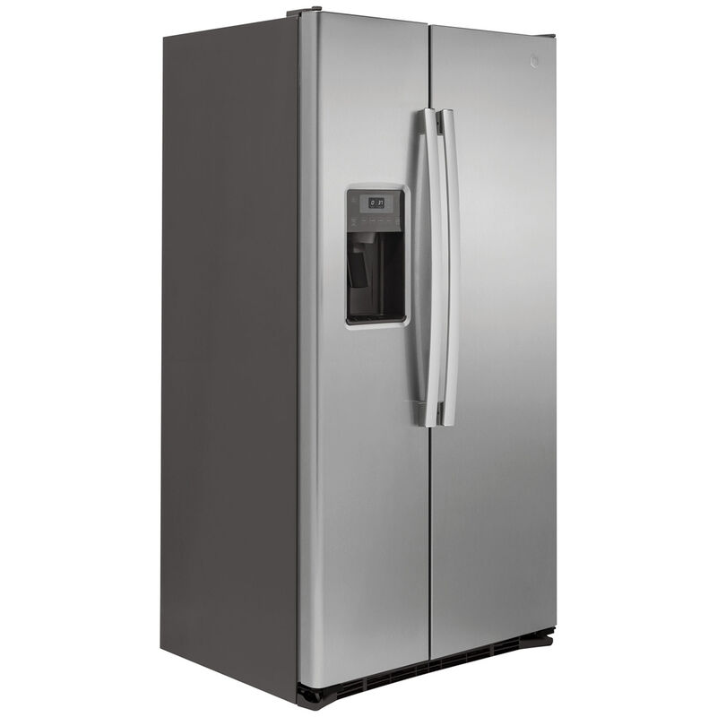 GE 36 in. 21.9 cu. ft. Counter Depth Side-by-Side Refrigerator with External Ice & Water Dispenser - Stainless Steel, Stainless Steel, hires