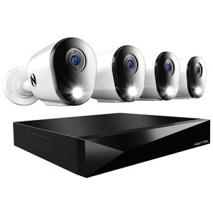 Night Owl - 12 Channel 4 Camera Wired 2K 1TB DVR Security System with 2-way Audio - White