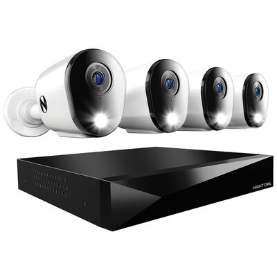 Night Owl - 12 Channel 4 Camera Wired 2K 1TB DVR Security System with 2-way Audio - White | FTD4-81-4L