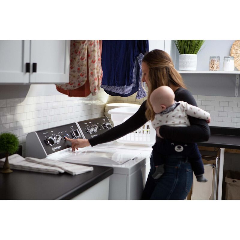 Speed Queen DR5 27 in. 7.0 cu. ft. Electric Dryer with Sensor Dry, Sanitize & Steam Cycle - White, , hires