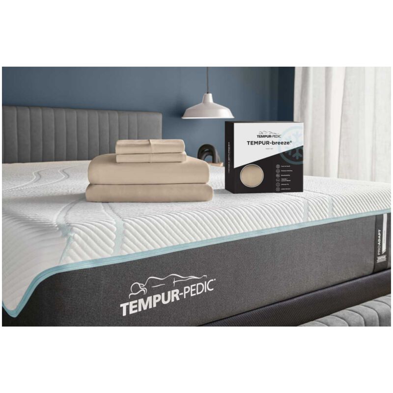 Tempur-Pedic Breeze Cooling Sheet Set Sandstone - Queen, , hires