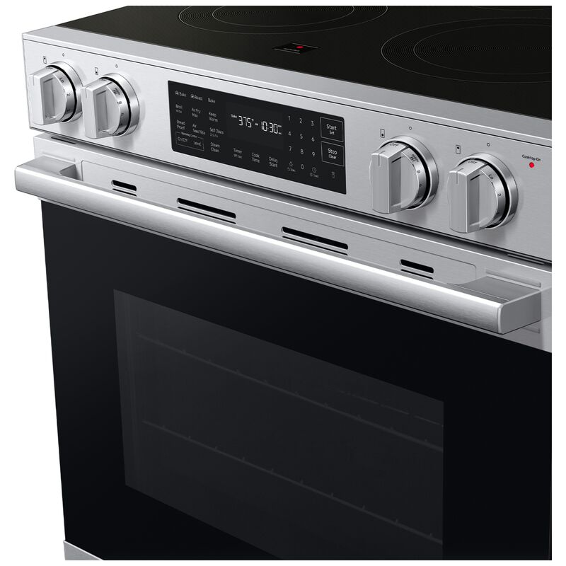 Samsung Bespoke 30 in. 6.3 cu. ft. Smart Air-Fry True European Convection Slide-In Electric Range with Radiant Burners - Stainless Steel, Stainless Steel, hires