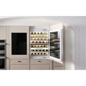 Monogram 30 in. Built-in Wine Sommelier with Wood Racks, Dual Temperature Zones & 106 Bottle Capacity - Custom Panel Ready, , hires