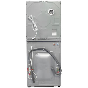 Equator 24 in. 1.6 cu. ft. Electric Front Load Laundry Center with Pet Cycle, Sanitize Cycle & Sensor Dry - Silver, Silver, hires