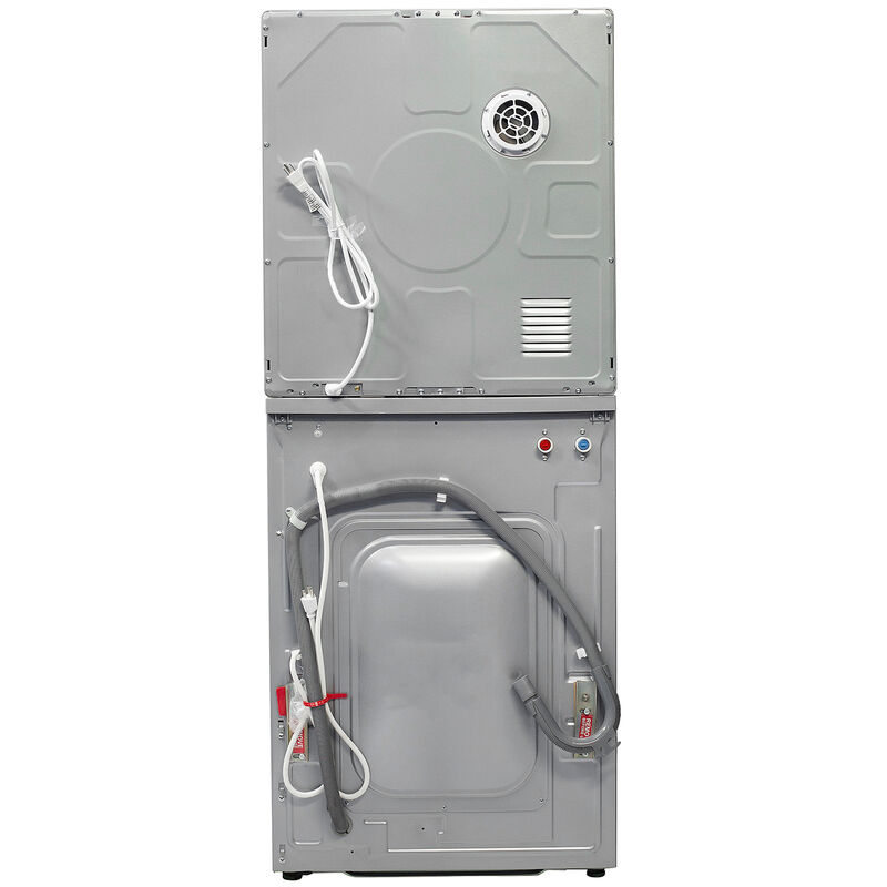 Equator 24 in. 1.6 cu. ft. Electric Front Load Laundry Center with Pet Cycle, Sanitize Cycle & Sensor Dry - Silver, Silver, hires