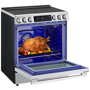 LG InstaView 30 in. 6.3 cu. ft. Smart Air-Fry True European Convection Slide-In Electric Range with 4 Induction Burners & 1 Radiant Burner - PrintProof Stainless Steel, , hires