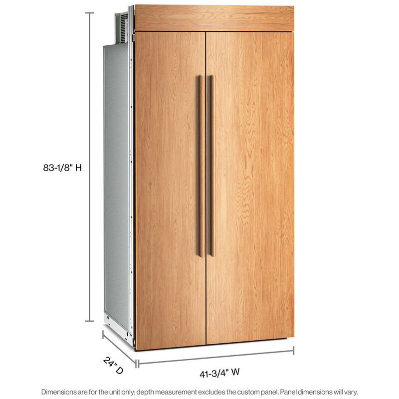 KitchenAid 42 in. 25.5 cu. ft. Built-In Counter Depth Side-by-Side Refrigerator with Ice Maker - Custom Panel Ready, Custom Panel Required, hires