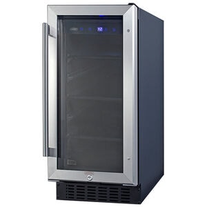 Summit 15 in. Built-In/Freestanding 2.3 cu. ft. Compact Beverage Center with Adjustable Shelves & Digital Control - Stainless Steel, , hires