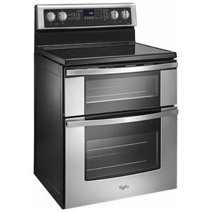 Whirlpool 30 in. 6.7 cu. ft. Convection Double Oven Freestanding Electric Range with 5 Smoothtop Burners - Stainless Steel, Stainless Steel, hires