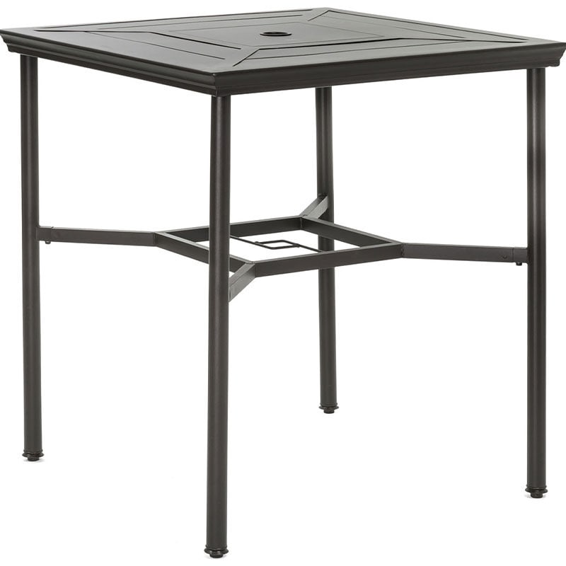 Hanover Montclair 3-Piece High-Dining Set in Chili Red with 2 Swivel Chairs and a 33-Inch Square Table - Chile Red/Brown, , hires