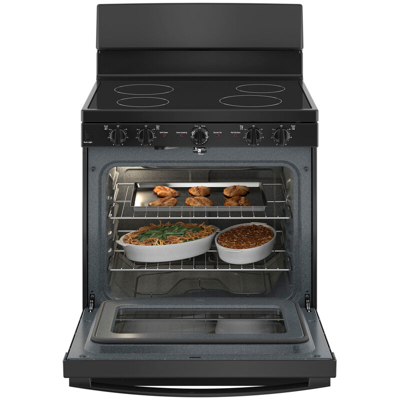 GE 30 in. 5 cu. ft. Electric Range with Smoothtop Burners - Black, , hires