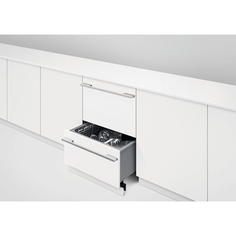 Fisher & Paykel Series 9 24 in. Smart Double Drawer with Top Control & 43 dBa Sound Level - Custom Panel Ready, , hires
