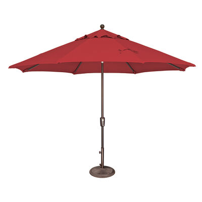 Catalina 7.5' Octagon Push Button Market Umbrella in Sunbrella Fabric - Jockey Red | SSUM92A5403
