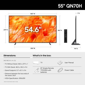 Samsung - 55" Class QN70H Neo QLED 4K UHD Smart Tizen TV, , hires