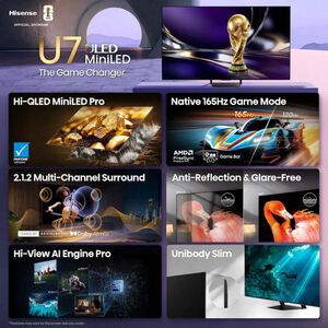 Hisense - 55" Class U7 Series ULED Mini-LED 4K UHD Smart Google TV, , hires