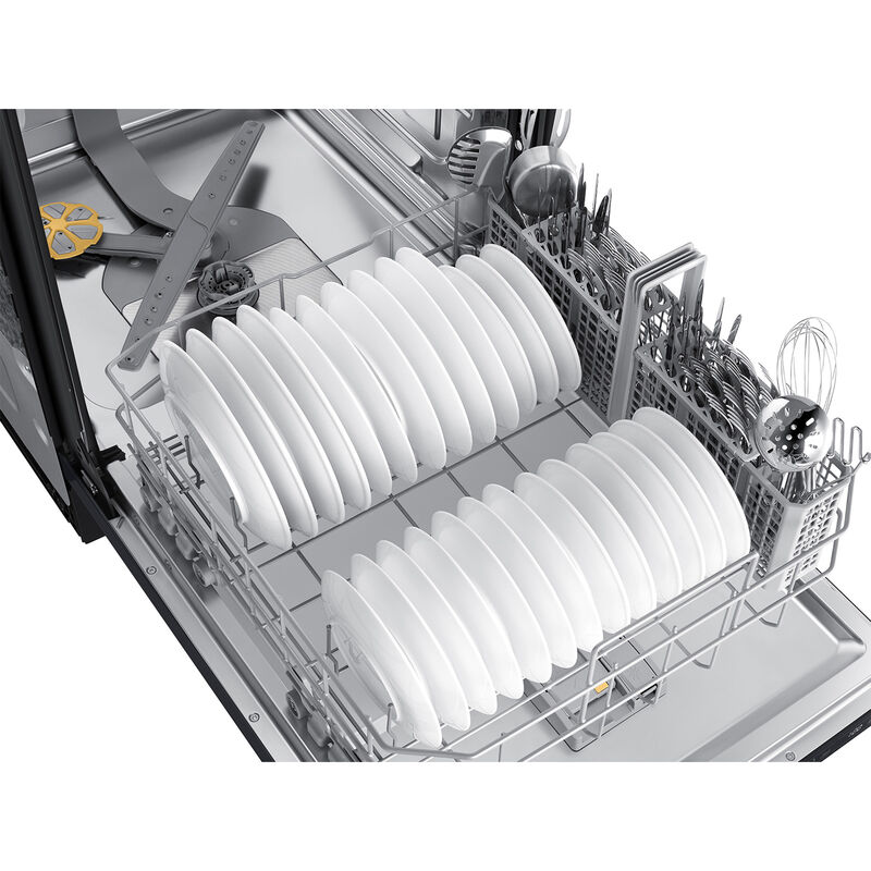 Samsung 24 in. Top Control Smart Dishwasher with 46 dBa Sound Level, 3rd-Rack, AutoRelease & Pocket - Stainless Steel, , hires