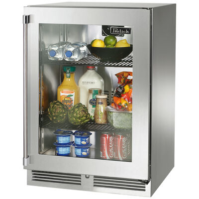 Perlick Signature Series 24 in. Built-In 5.2 cu. ft. Undercounter Refrigerator - Stainless Steel | HP24RS-4-1R