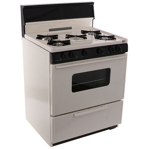 Premier 30 in. 3.9 cu. ft. Oven Freestanding Gas Range with 5 Open Burners & Griddle - Bisque, , hires