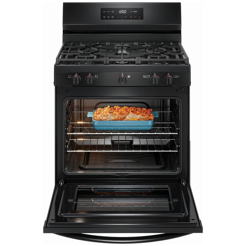 Frigidaire 30 in. 5.1 cu. ft. Oven Freestanding Natural Gas Range with 5 Sealed Burners - Black, , hires
