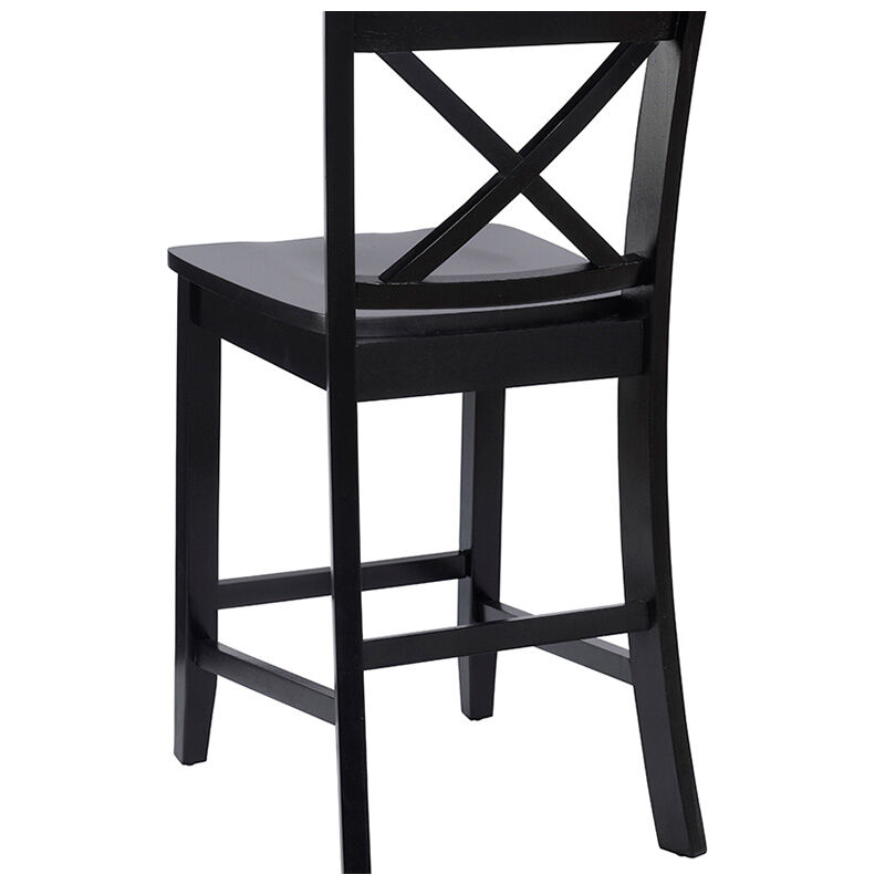 Pacey Black X Back Counter Stool, , hires