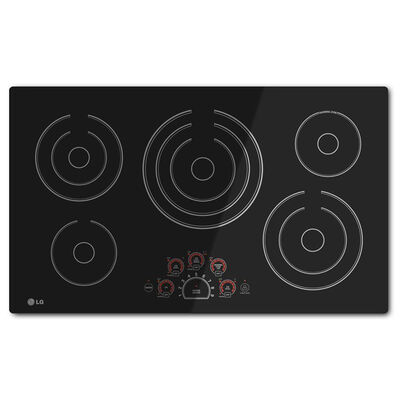 LG 36 in. Electric Cooktop with 5 Smoothtop Burners - Black | LCE3610SB